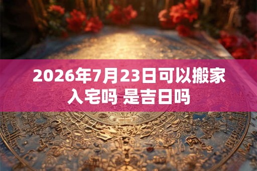 2026年7月23日可以搬家入宅吗 是吉日吗