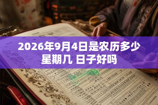 2026年9月4日是农历多少星期几 日子好吗 2026年9月4日是农历多少星期几 日子好吗