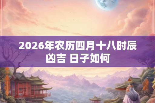 2026年农历四月十八时辰凶吉 日子如何