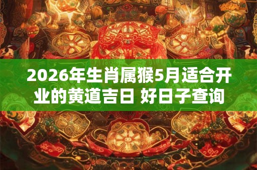 2026年生肖属猴5月适合开业的黄道吉日 好日子查询 2026年生肖属猴5月适合开业的黄道吉日 好日子查询