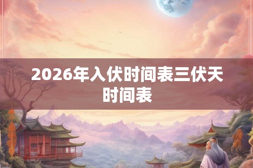 2026年入伏时间表三伏天时间表 2026年入伏时间表三伏天时间表