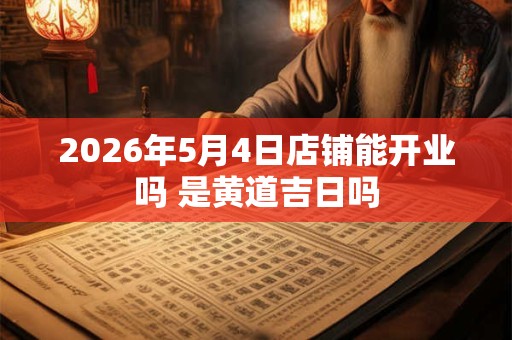 2026年5月4日店铺能开业吗 是黄道吉日吗