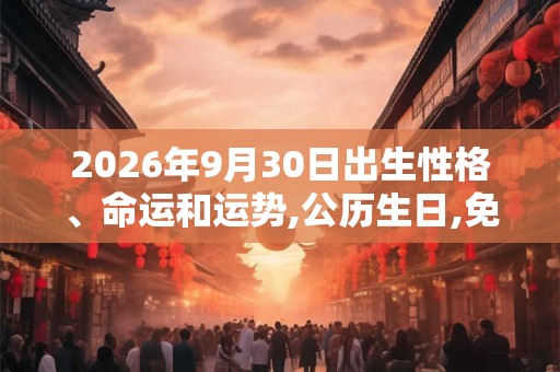 2026年9月30日出生性格、命运和运势,公历生日,免费算命 2026年9月30日出生性格、命运和运势,公历生日,免费算命