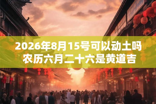 2026年8月15号可以动土吗 农历六月二十六是黄道吉日吗