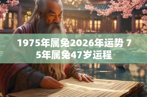 1975年属兔2026年运势 75年属兔47岁运程