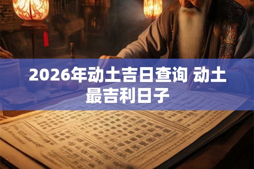 2026年动土吉日查询 动土最吉利日子