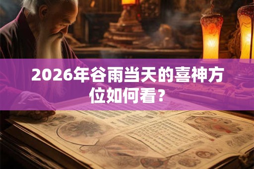 2026年谷雨当天的喜神方位如何看？