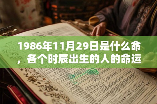 1986年11月29日是什么命，各个时辰出生的人的命运