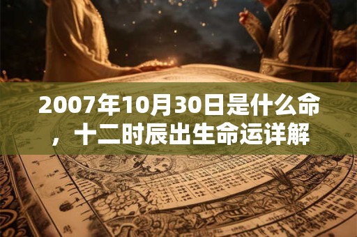 2007年10月30日是什么命，十二时辰出生命运详解