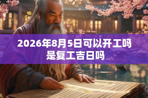2026年8月5日可以开工吗 是复工吉日吗