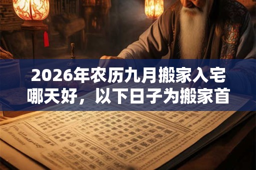 2026年农历九月搬家入宅哪天好,以下日子为搬家首选 2026年农历九月搬家入宅哪天好,以下日子为搬家首选