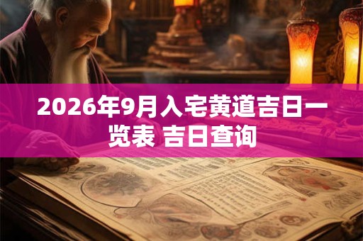 2026年9月入宅黄道吉日一览表 吉日查询 2026年9月入宅黄道吉日一览表 吉日查询