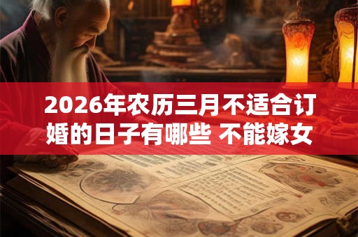 2026年农历三月不适合订婚的日子有哪些 不能嫁女儿