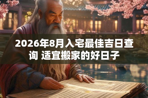 2026年8月入宅最佳吉日查询 适宜搬家的好日子