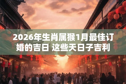 2026年生肖属猴1月最佳订婚的吉日 这些天日子吉利