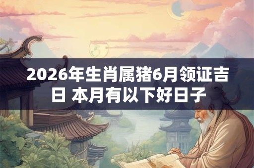 2026年生肖属猪6月领证吉日 本月有以下好日子