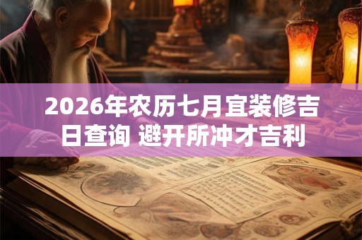 2026年农历七月宜装修吉日查询 避开所冲才吉利 2026年农历七月宜装修吉日查询 避开所冲才吉利
