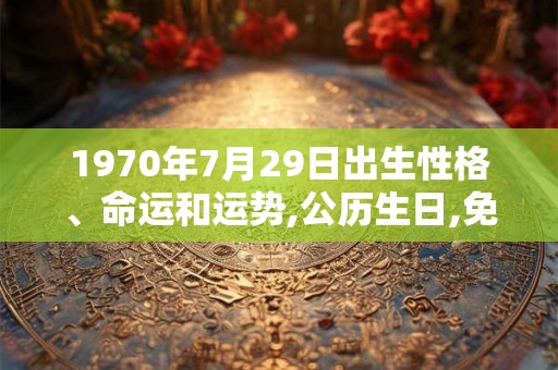 1970年7月29日出生性格、命运和运势,公历生日,免费算命 1970年7月29日出生性格、命运和运势,公历生日,免费算命