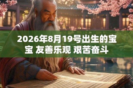 2026年8月19号出生的宝宝 友善乐观 艰苦奋斗 2026年8月19号出生的宝宝 友善乐观 艰苦奋斗