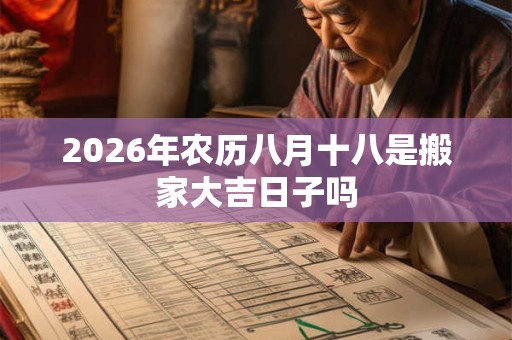 2026年农历八月十八是搬家大吉日子吗