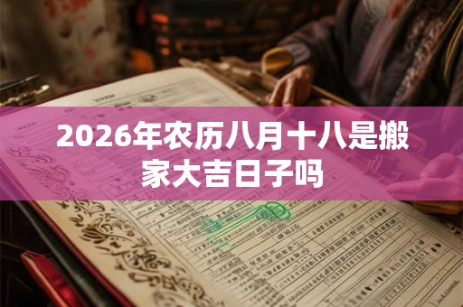 2026年农历八月十八是搬家大吉日子吗