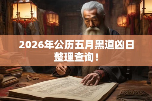 2026年公历五月黑道凶日整理查询！