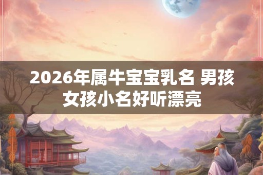 2026年属牛宝宝乳名 男孩女孩小名好听漂亮