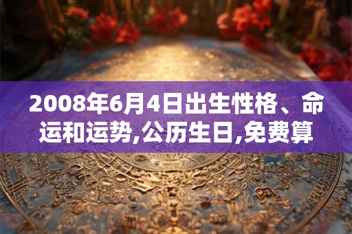 2008年6月4日出生性格、命运和运势,公历生日,免费算命 2008年6月4日出生性格、命运和运势,公历生日,免费算命