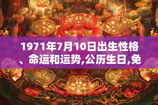 1971年7月10日出生性格、命运和运势,公历生日,免费算命 1971年7月10日出生性格、命运和运势,公历生日,免费算命