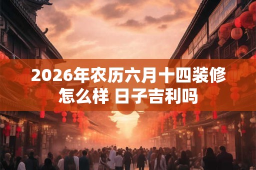 2026年农历六月十四装修怎么样 日子吉利吗 2026年农历六月十四装修怎么样 日子吉利吗