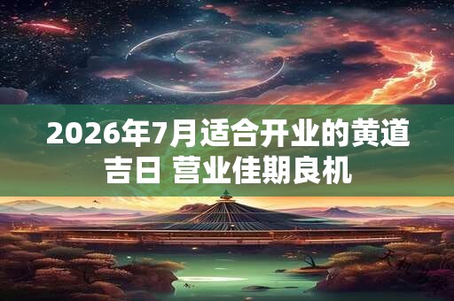 2026年7月适合开业的黄道吉日 营业佳期良机 2026年7月适合开业的黄道吉日 营业佳期良机