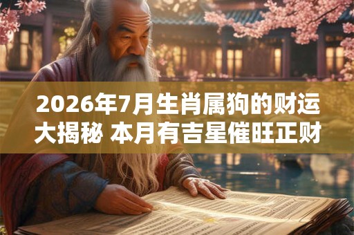 2026年7月生肖属狗的财运大揭秘 本月有吉星催旺正财运 2026年7月生肖属狗的财运大揭秘 本月有吉星催旺正财运