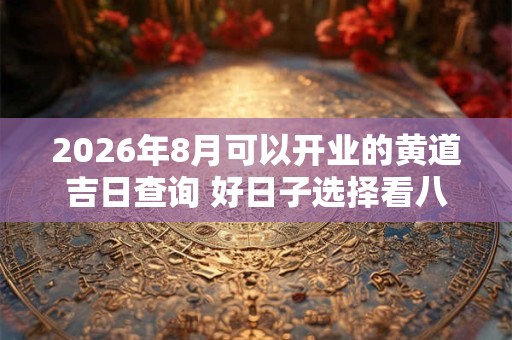 2026年8月可以开业的黄道吉日查询 好日子选择看八字 2026年8月可以开业的黄道吉日查询 好日子选择看八字