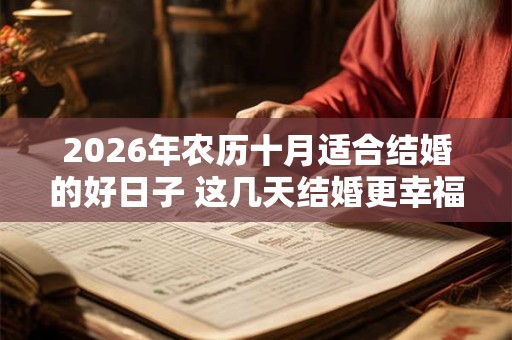 2026年农历十月适合结婚的好日子 这几天结婚更幸福