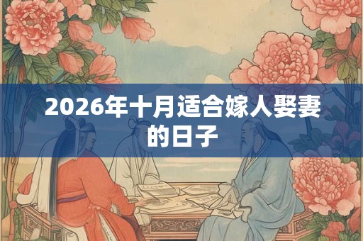 2026年十月适合嫁人娶妻的日子 2026年十月适合嫁人娶妻的日子