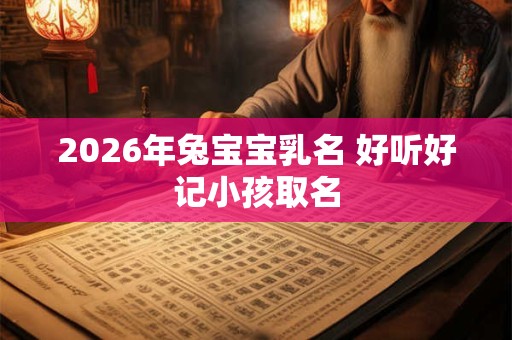 2026年兔宝宝乳名 好听好记小孩取名