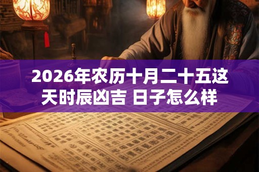 2026年农历十月二十五这天时辰凶吉 日子怎么样