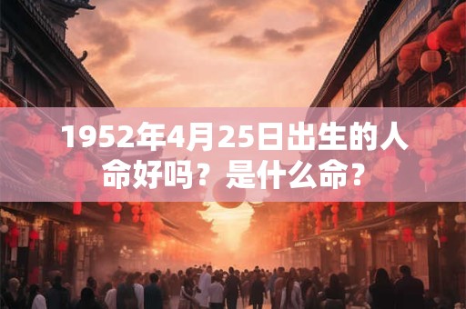 1952年4月25日出生的人命好吗？是什么命？