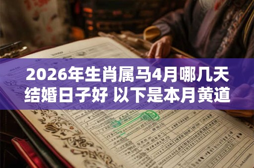 2026年生肖属马4月哪几天结婚日子好 以下是本月黄道吉日 2026年生肖属马4月哪几天结婚日子好 以下是本月黄道吉日