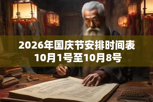 2026年国庆节安排时间表 10月1号至10月8号