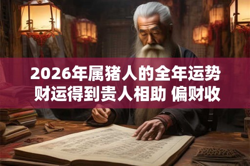 2026年属猪人的全年运势 财运得到贵人相助 偏财收入多 2026年属猪人的全年运势 财运得到贵人相助 偏财收入多