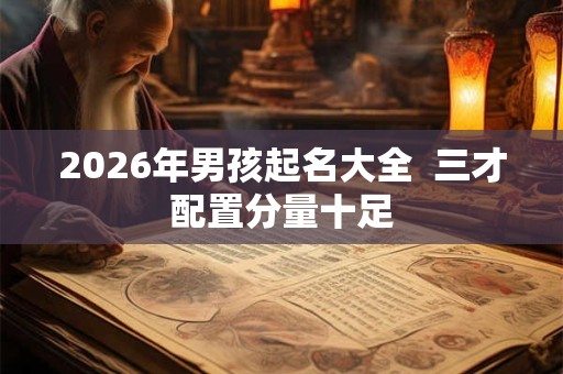 2026年男孩起名大全 三才配置分量十足 2026年男孩起名大全 三才配置分量十足