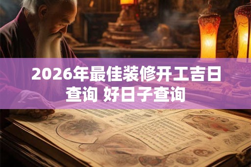 2026年最佳装修开工吉日查询 好日子查询