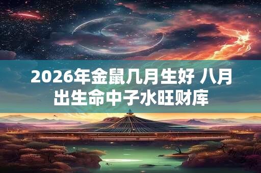 2026年金鼠几月生好 八月出生命中子水旺财库
