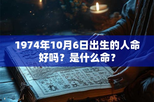 1974年10月6日出生的人命好吗?是什么命? 1974年10月6日出生的人命好吗?是什么命?