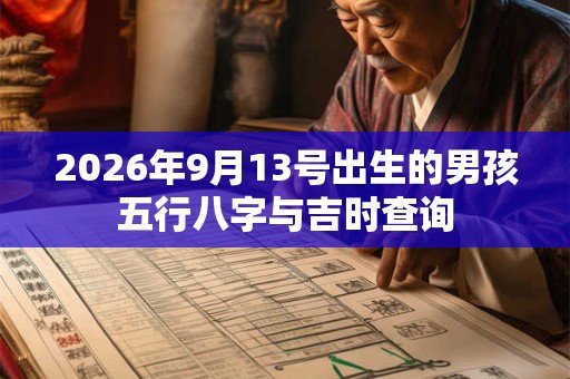 2026年9月13号出生的男孩五行八字与吉时查询