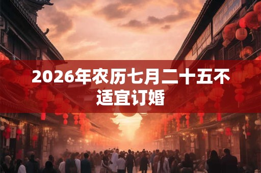 2026年农历七月二十五不适宜订婚