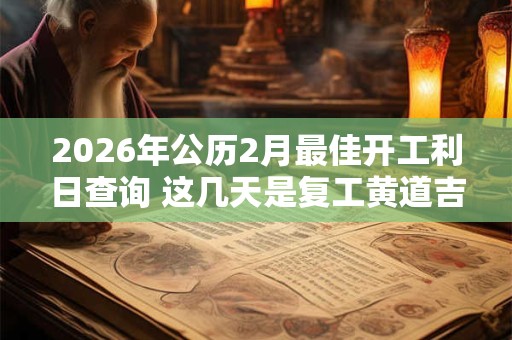 2026年公历2月最佳开工利日查询 这几天是复工黄道吉日 2026年公历2月最佳开工利日查询 这几天是复工黄道吉日