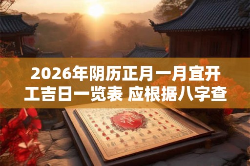 2026年阴历正月一月宜开工吉日一览表 应根据八字查询 2026年阴历正月一月宜开工吉日一览表 应根据八字查询