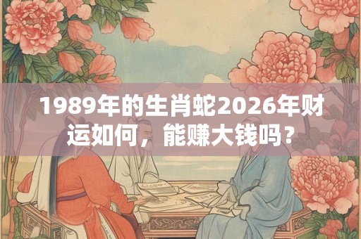 1989年的生肖蛇2026年财运如何,能赚大钱吗? 1989年的生肖蛇2026年财运如何,能赚大钱吗?